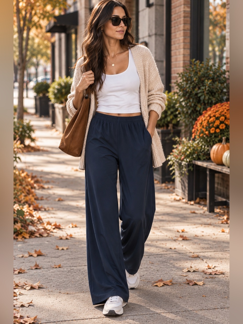 Vuori Villa Everyday Wideleg Pants Ink Navy Blue Size L NWT $128